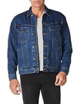 Wrangler mens Rugged Wear Flannel Lined Denim Jacket - blue - Large