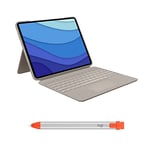 Logitech Combo Touch, étui Clavier rétroéclairé détachable pour iPad Pro 12,9 Pouces (5e gén - 2021) Crayon - Stylet numérique pour Tous Les iPad (Versions 2018 et ultérieures) - FRA AZERTY