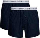 Tommy Hilfiger Men’s 2 Pack Woven Cotton Boxer Shorts, Blue (Desert Sky/Desert Sky), XXL