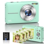 Digital Camera, 1080P FHD 44MP Kids Digital Camera (No memory card), Rechargeable Compact Camera with 16X Digital Zoom Camera for Kids, Boys Girls, Adult,Teenagers, Students, Beginners (GREEN)