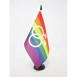 Drapeau de table Arc-en-Ciel Double Mars Grand 21x14cm - PETIT Drapeaux DE BUREAU gay - Rainbow - Arc en Ciel 14 x 21 cm - AZ FLAG