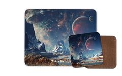 Alien Planet Mouse Mat & Coaster Set - Brother Son Dad Gift Science Space #8078