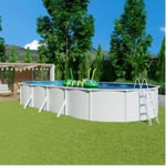 Piscine ovale métal hors sol 9,40x4,85 x 1,32 m SAPHIR - Blanc  