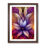 A Super Flower Framed Print for Living Room Bedroom Home Office Décor, Wall Art Picture Ready to Hang, Walnut A3 Frame (34 x 46 cm)