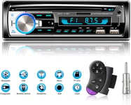 Autoradio Bluetooth USB,Radio Voiture Récepteur avec Lecteur MP3 WMA FM Télécommande,Deux USB Port,Soutien iOS,Android (Non Lecteur CD/NONRDS)(Q213)