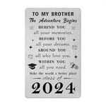 Gezxin Brother Graduation Card 2024- Personalised Brother Graduation Gifts from Sister- College High Middle School 5th 8th Grade Master Medical Grad Graduate Presents