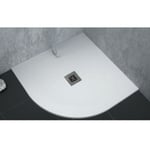 Receveur de douche 90 x 90 cm extra plat LOGIC surface ardoisee semi-circulaire blanc