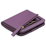 GAEKEAO Portefeuille Femme Cuir Slim Porte Carte avec RFID Blocage Fermeture éclair Poche à Monnaie, Petits Porte Monnaie Femmes avec fenêtre d'identification