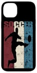 Coque pour iPhone 14 Plus Ballon de football vintage effet vieilli