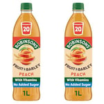 Robinsons Fruit & Barley Peach Squash, 1 l (Pack of 2)