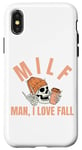 Coque pour iPhone X/XS Man I Love Fall Vintage Squelette M I L F Cadeaux d'automne