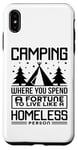 Coque pour iPhone XS Max Le camping dépense une fortune pour vivre comme un camping-car sans abri