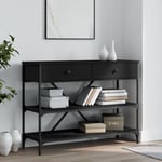 Prolenta Premium - Furniture Limited - Table console avec tiroirs et étagères noir