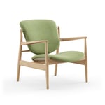 House of Finn Juhl - France Chair, Clear oiled oak, Cat. 1 Remix 933 - Fåtöljer - Finn Juhl - Grön,Träfärgad - Trä/Textilmaterial