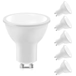 LEDYA GU10 Led Bulbs Warm White, 3000K GU10 LED Light Bulbs, 5W 400LM Energy Saving GU10 Bulbs, 50W Halogen Spotlight Bulb Equivalent, 120°Beam Angle, Non Dimmable, AC 220-240V, Pack of 6