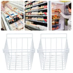 2pcs Refrigerator Freezer Baskets Large Household Wire Storage Basket Bins UK