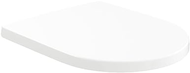 Abattant WC Villeroy & Boch Subway 3.0, abattant WC avec fermeture automatique, siège WC amovible en plastique thermodurcissable incassable, pièce de rechange originale, ovale, blanc alpin, AntiBac