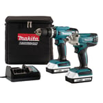 Makita 18V 2 x 2 Li-ion Cordless Power Combi Drill & Impact Driver DK18922AX2