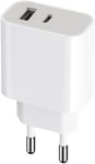 Chargeur Rapide Pour Honor 90 Smart, 200 Lite, 90 Lite, 70 Lite/Magic 6 Lite, 5 Lite / X6... 20w Usb Et Usb-C Pd Et Qc 3.0 Blanc