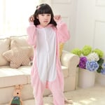 Plush Cartoon Cute Jumpsuit Kids Rompers Sleepwear White 115 Cm