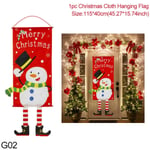 1 ST Christmas Veranda Dörr Banner Jultomten Snowman God Jul Hängande Flagga Juldekoration För Heminredning Navidad G02 snowman