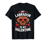 Chocolate Labrador My Valentines Hearts Day Dog Mom Dad T-Shirt