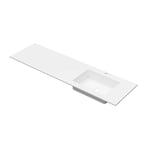 Linn Bad Corian Plate med EIR servant 160x46 cm, med overløp, høyre, Hvit - 3816CH