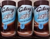 3 x Jars Galaxy Light Hot Chocolate Instant Choc Drink Low Sugar Calorie