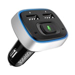 GoVoce bluetooth car adapter,True Hands-Free bluetooth FM Transmitter for car.support Siri& Google Voice Assistant to Call Spotify,Call sb,Sirux XM or Any Other App. CD player convert-VC100