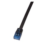 LogiLink CF2073U Cat.6 U/UTP SlimLine Flat Ethernet Cable, 5 Meter Length, Black