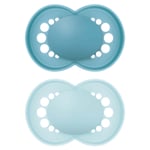 MAM Original Soother 6+ Months X2 - Plain Blue