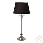 Ester Bordslampa Liten Krom/ Svart Oval Lampskärm 46cm