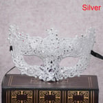 Venedig Sexig Golden Fox Mask Maskeraddräkt Dansmask Silver