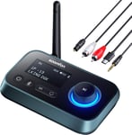 Émetteur Récepteur Bluetooth 3 En 1-Adaptateur Bluetooth Audio 3,5Mm Jack Hifi Avec Écran Lcd,Aux/Rca/Optique,Double Connexion,Transmetteur Bluetooth Tv Pour Stéréo,Casque,Haut-Parleurs