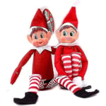 12-tums pojke/tjej The Naughty Christmas Elves On Display Hylla Prop Xmas Plyschleksak qd best Red White Boy Elf