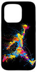 Coque pour iPhone 15 Pro Splash d'action coloré pour les amateurs de basket-ball