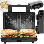 tectake® Appareil croque monsieur & sandwich SK1000W Appareil électrique en Aluminium Plaque cuisson avec revêtement antiadhésif Sandwichmaker Electromenager cuisine