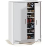 Armoire à Chaussures avec 2 portes coloris blanc - hauteur 101 x profondeur 36 x largeur 75 cm Pegane