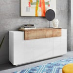 Ahd Amazing Home Design - Buffet salon salle à manger 3 portes 1 placard en bois blanc Corona Side