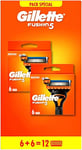 Gillette Fusion5 Recharges De Lames De Rasoir Pour Homme, 12 Recharges De Lames, Optimisées Pour Suivre Les Contours Du Visage, Avec Cinq Lames Anti-Friction Pour Un Rasage De Près