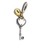 shangwang Fits PANDORA Bracelet Charms Beads for Jewelry Making Key to My Heart Silver Charms 925 Sterling Silver Bead