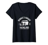 Womens Dennis's Garage Hotrod Car Design for the Name Dennis V-Neck T-Shirt