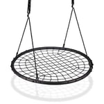 Relaxdays Balançoire nid d'oiseau maille filet 120 cm à suspendre ajustable enfant adulte jardin extérieur 150 kg, noir