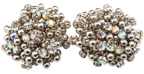 Zest Jingly Cluster Swarovski Crystal Clip-On Earrings Silver