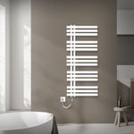 Luxebath - ecd Germany Radiateur Design Radiateur Sèche Serviette Porte Serviette Mural 500 x 1200 Blanc avec Chauffe-eau 1200W