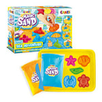 CRAZE MAGIC SAND Aventures Marines Sable cinétique 600 g Sable magique enfant avec 6 moules & bac à sable Sable à modeler Atelier créatif enfant SMART SAND 28605