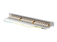 Lanberg Ppsa-1024-S - Patch-Panel - Rackmontering - Cat 6A - Stp - Rj-45 X 24 - Ral 7035, Grå - 1U - 19"