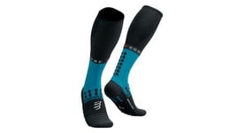 Chaussettes compressport full socks winter run bleu noir