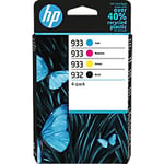 HP 932/933 Original Ink Cartridge 6ZC71AE Black, Cyan, Magenta, Yellow Pack of 4 Multipack