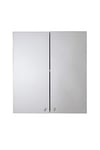 Croydex Carra Mirrored Door Double Cabinet, Stainless Steel, Silver, 50x45cm